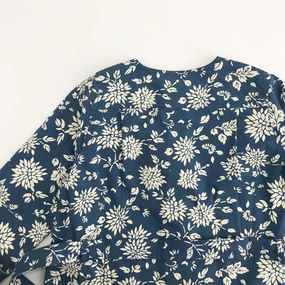 Girls Blue Printing Cotton Coat