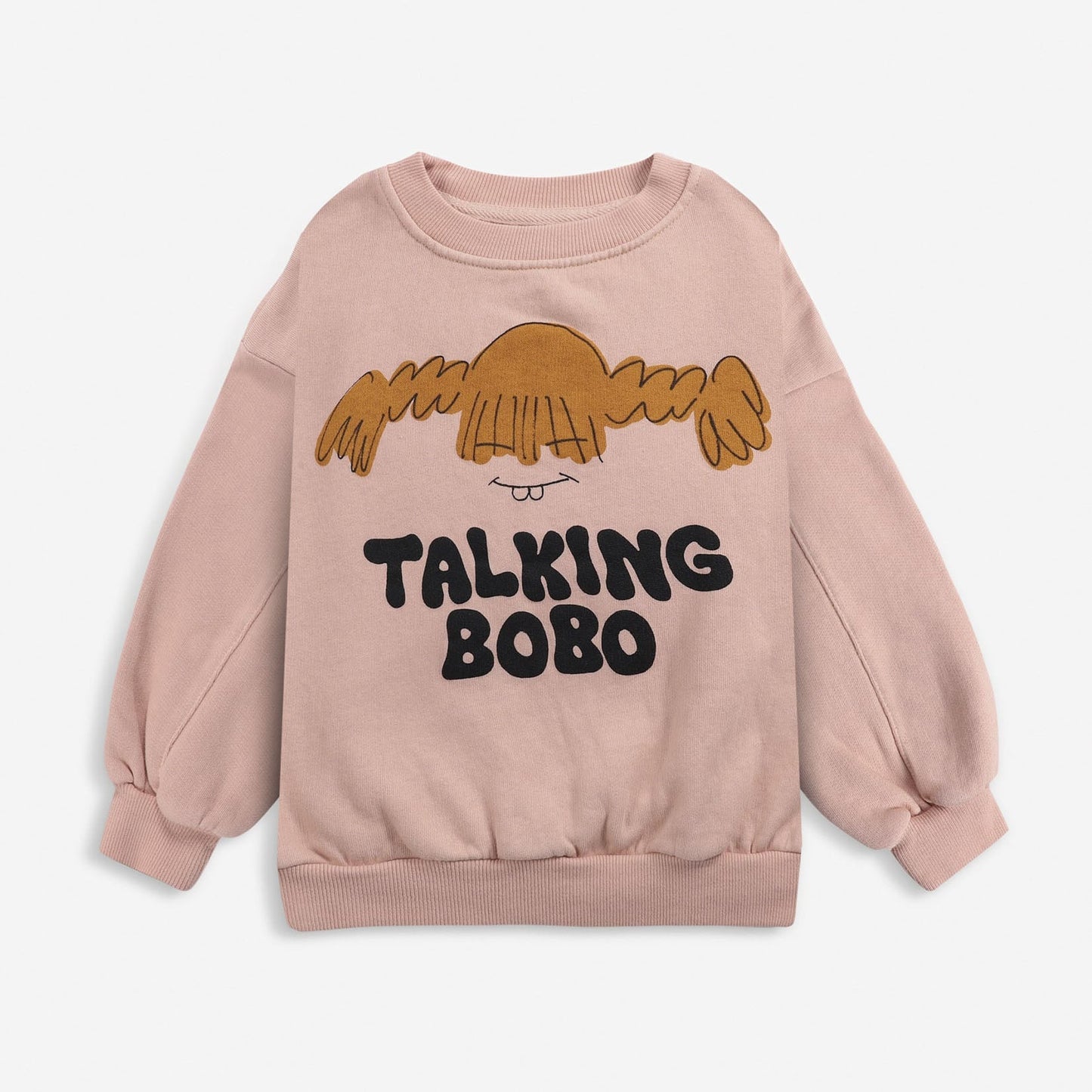 儿童粉色印花棉卫衣