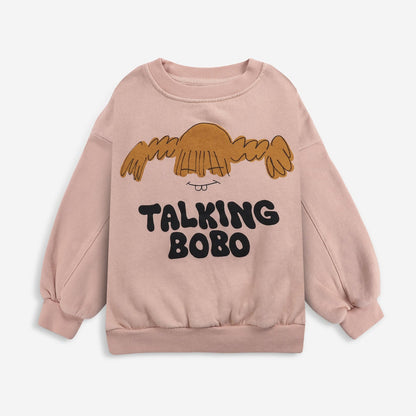 儿童粉色印花棉卫衣