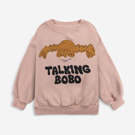 儿童粉色印花棉卫衣