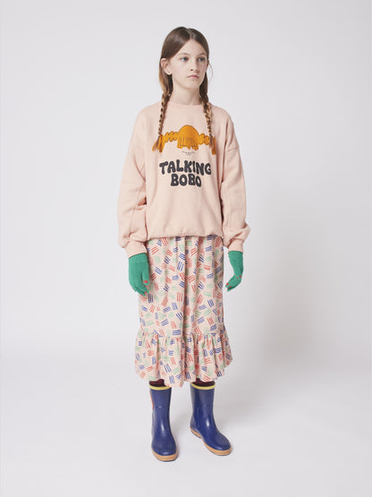 儿童粉色印花棉卫衣