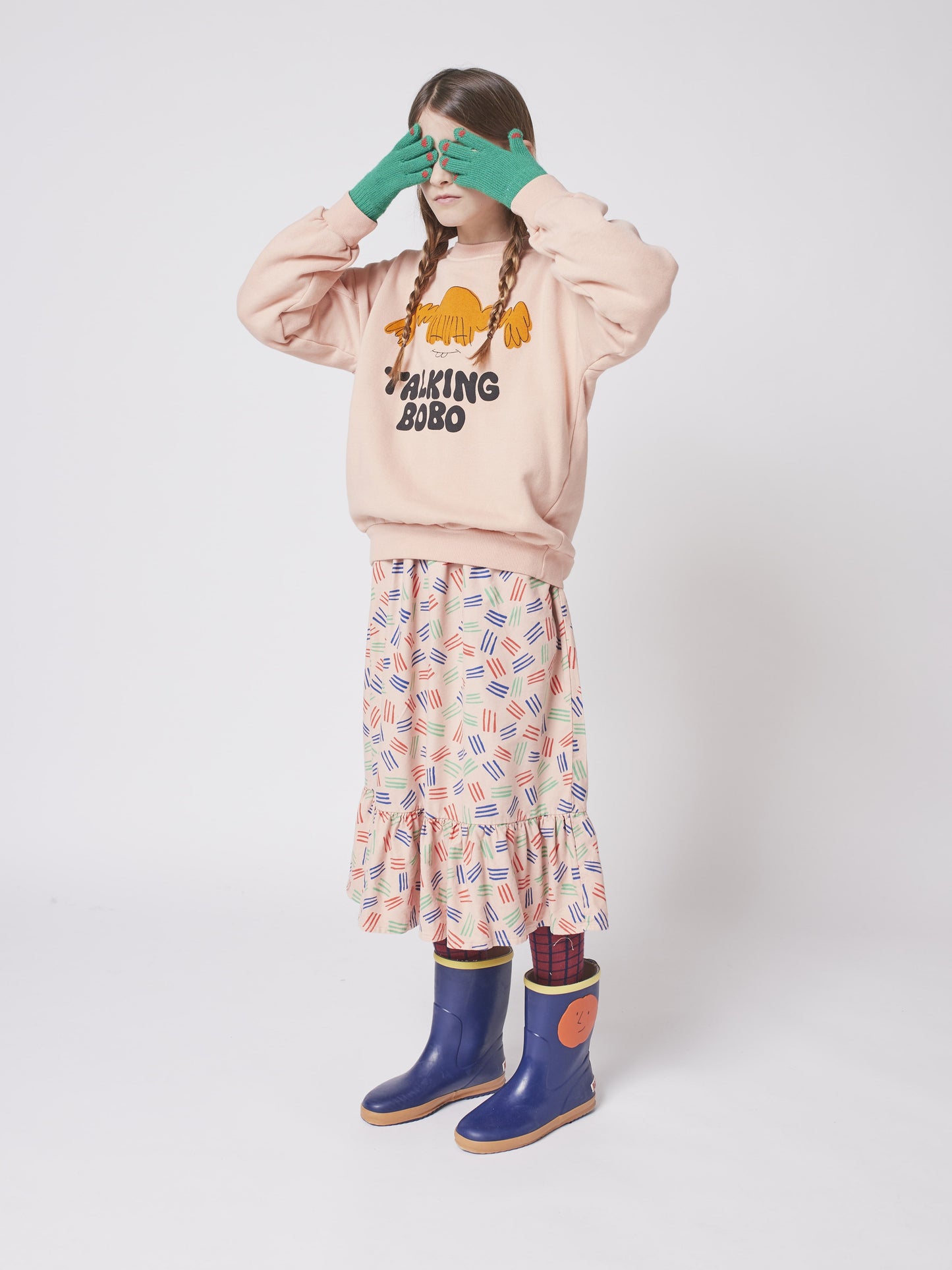 儿童粉色印花棉卫衣