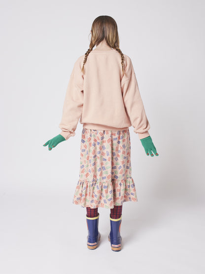 儿童粉色印花棉卫衣