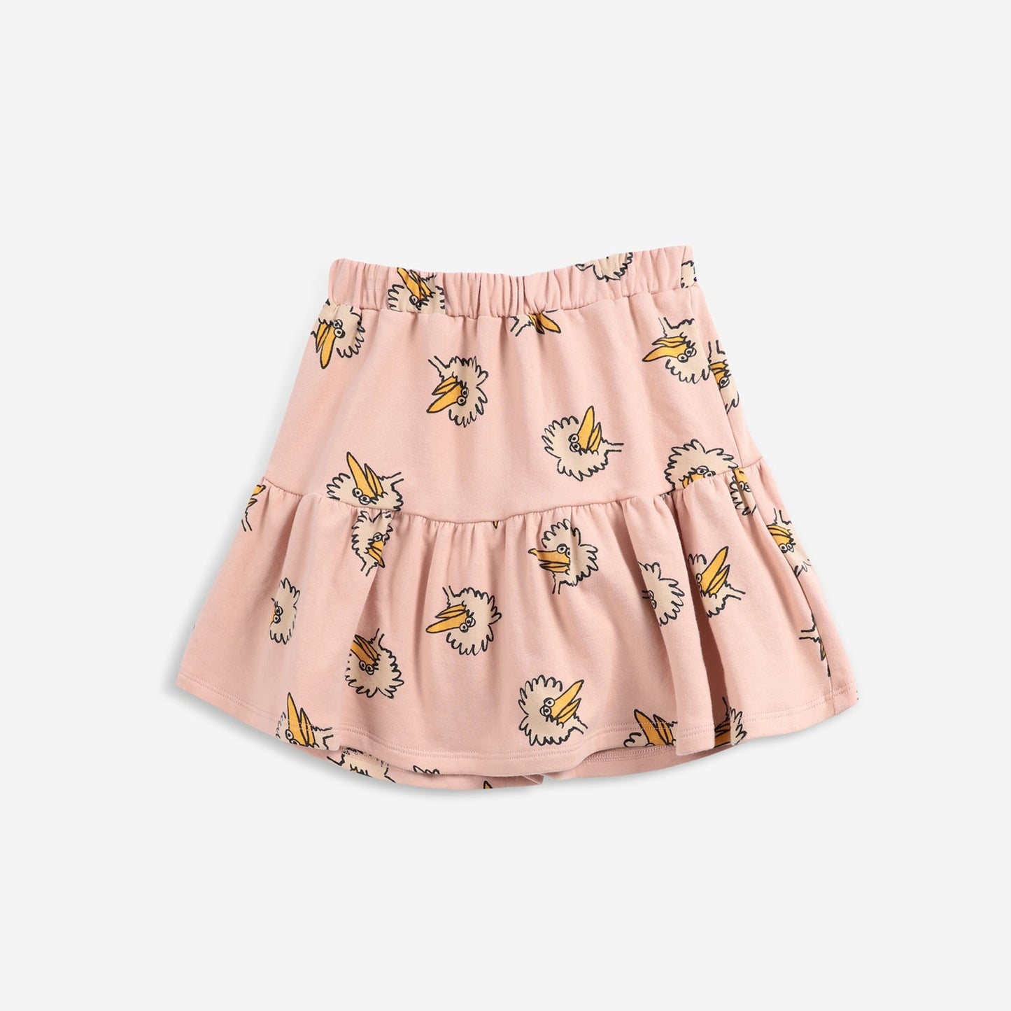 女童粉色小鸟印花棉短裙