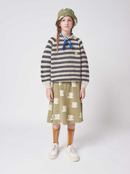 儿童绿色印花渔夫帽