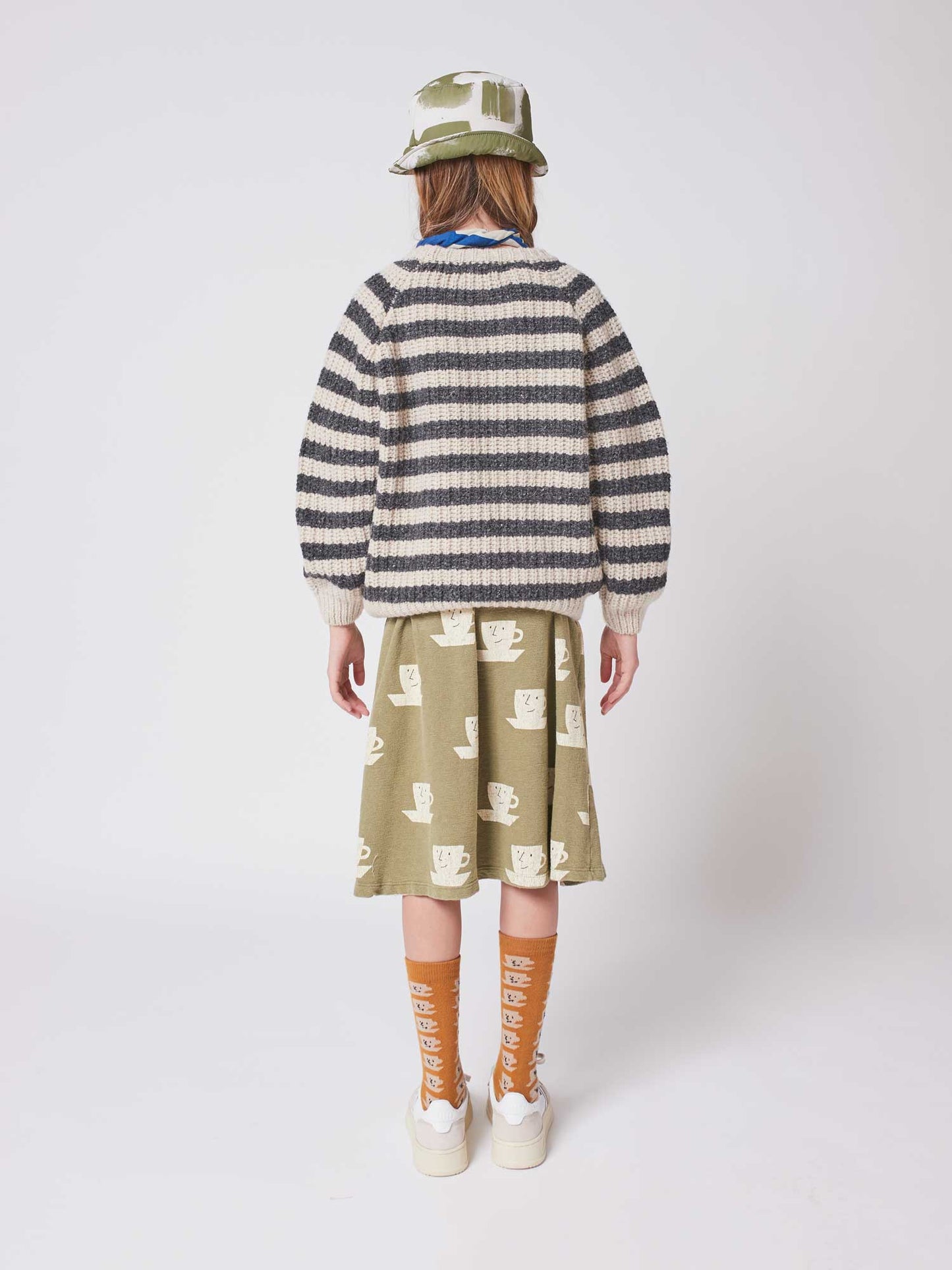 儿童绿色印花渔夫帽