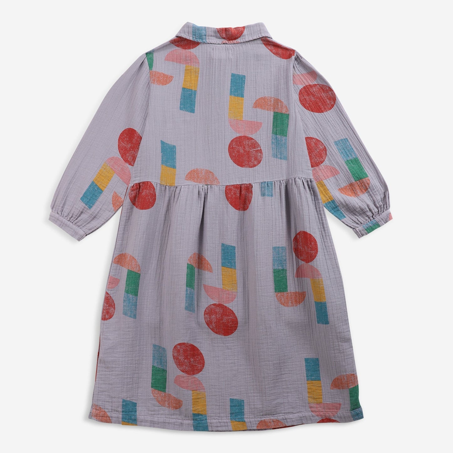 女童紫色印花棉连衣裙