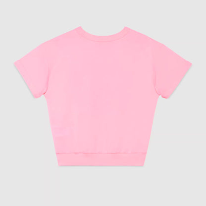 女童粉色Logo棉T恤