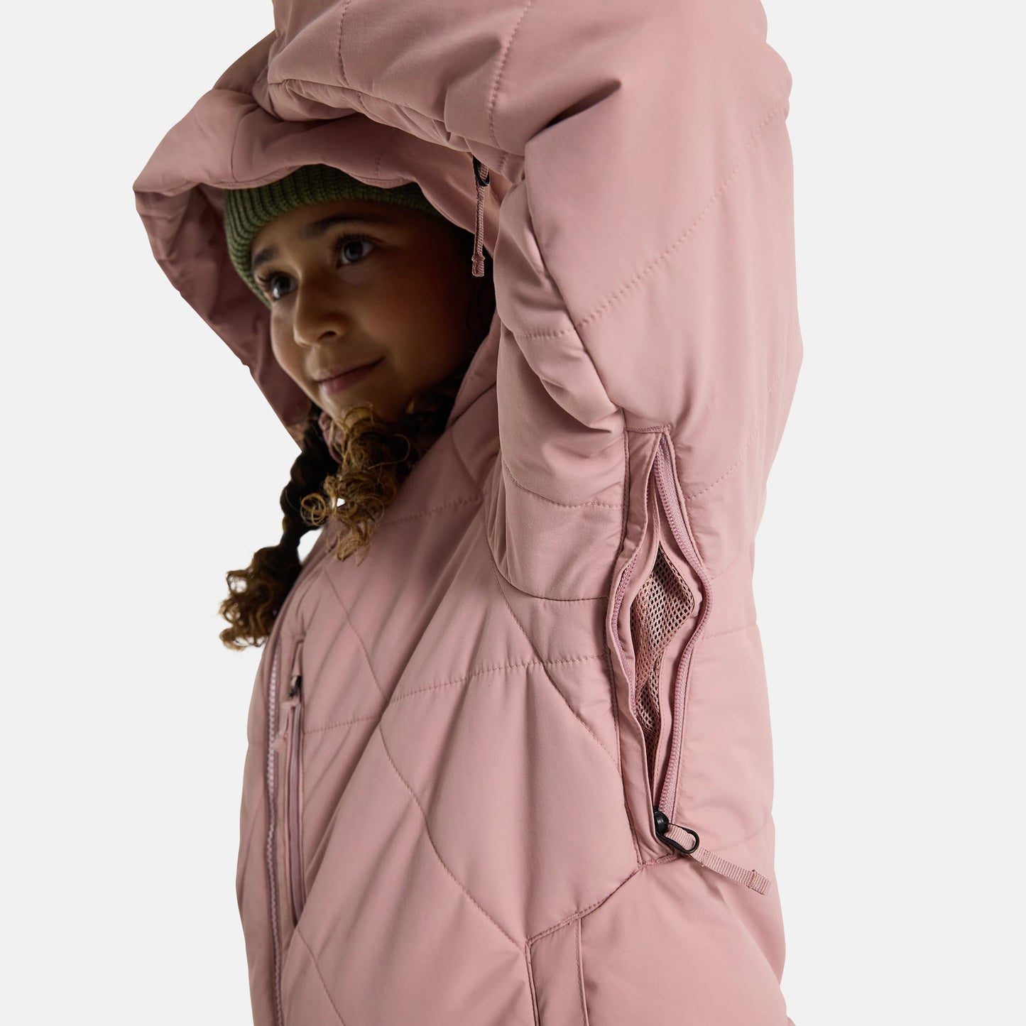女童粉色滑雪服