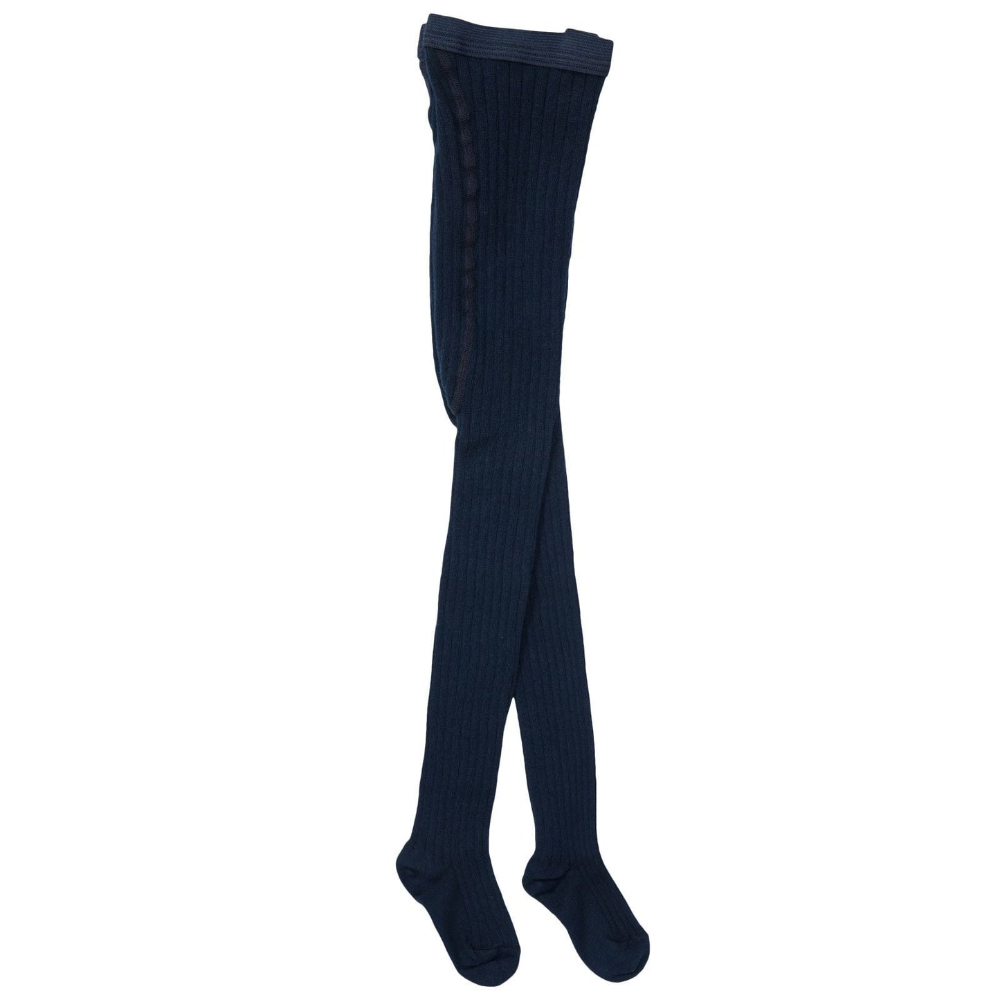 Baby Girls Navy Blue Knitted Ribbed Tights