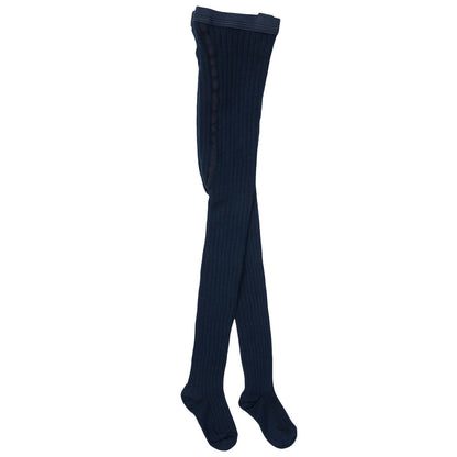Baby Girls Navy Blue Knitted Ribbed Tights