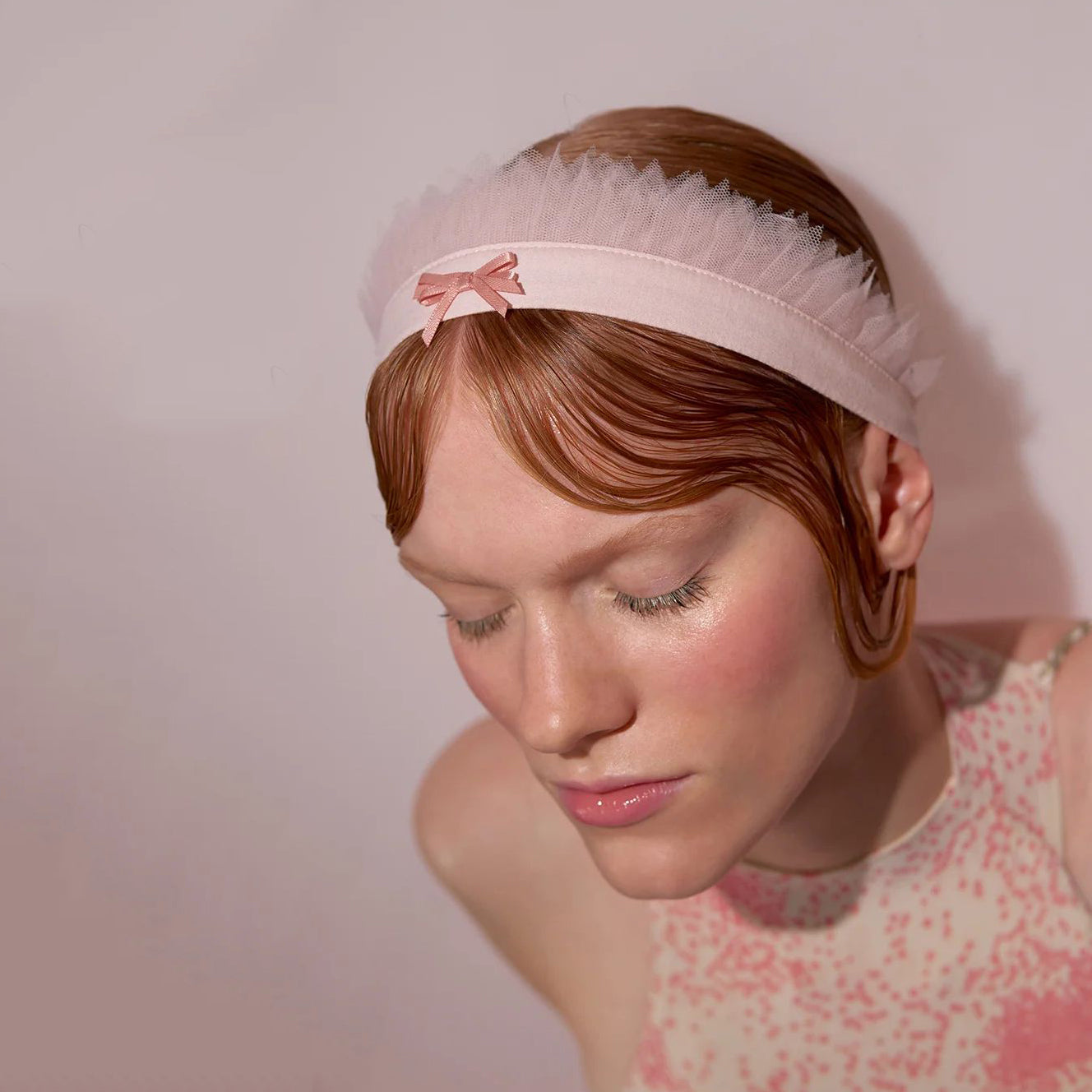 女士浅粉色'PÂTISSIER’S'薄纱发带(242HB03TU/baby blush)