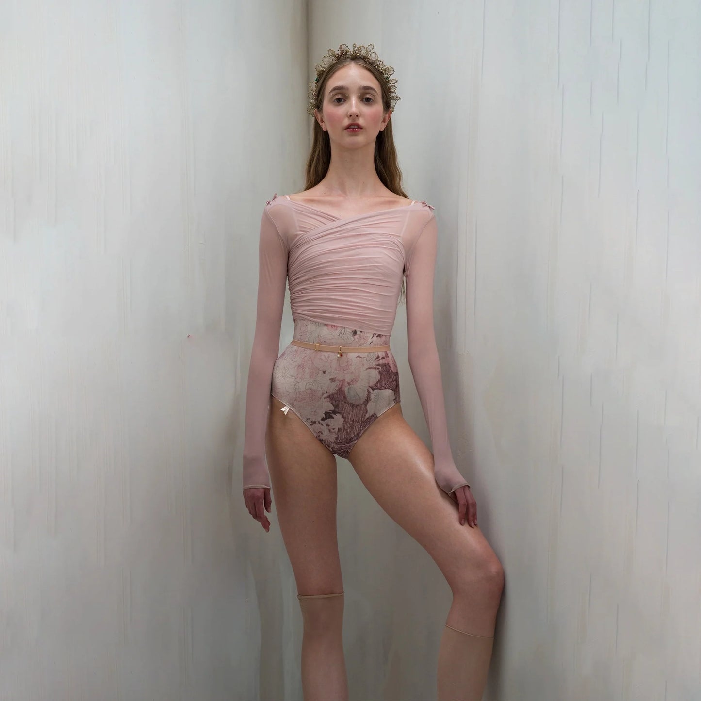 女士深粉色"ÉTOILE HOSIERY"芭蕾舞短款上衣(251CT70NX/dusty blush)