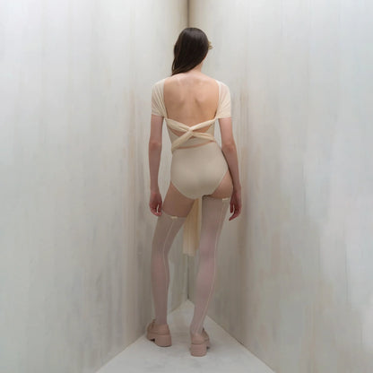 女士白色"VEIL LAISSÉ"芭蕾舞连体衣(261LE50TM/edelweiss)