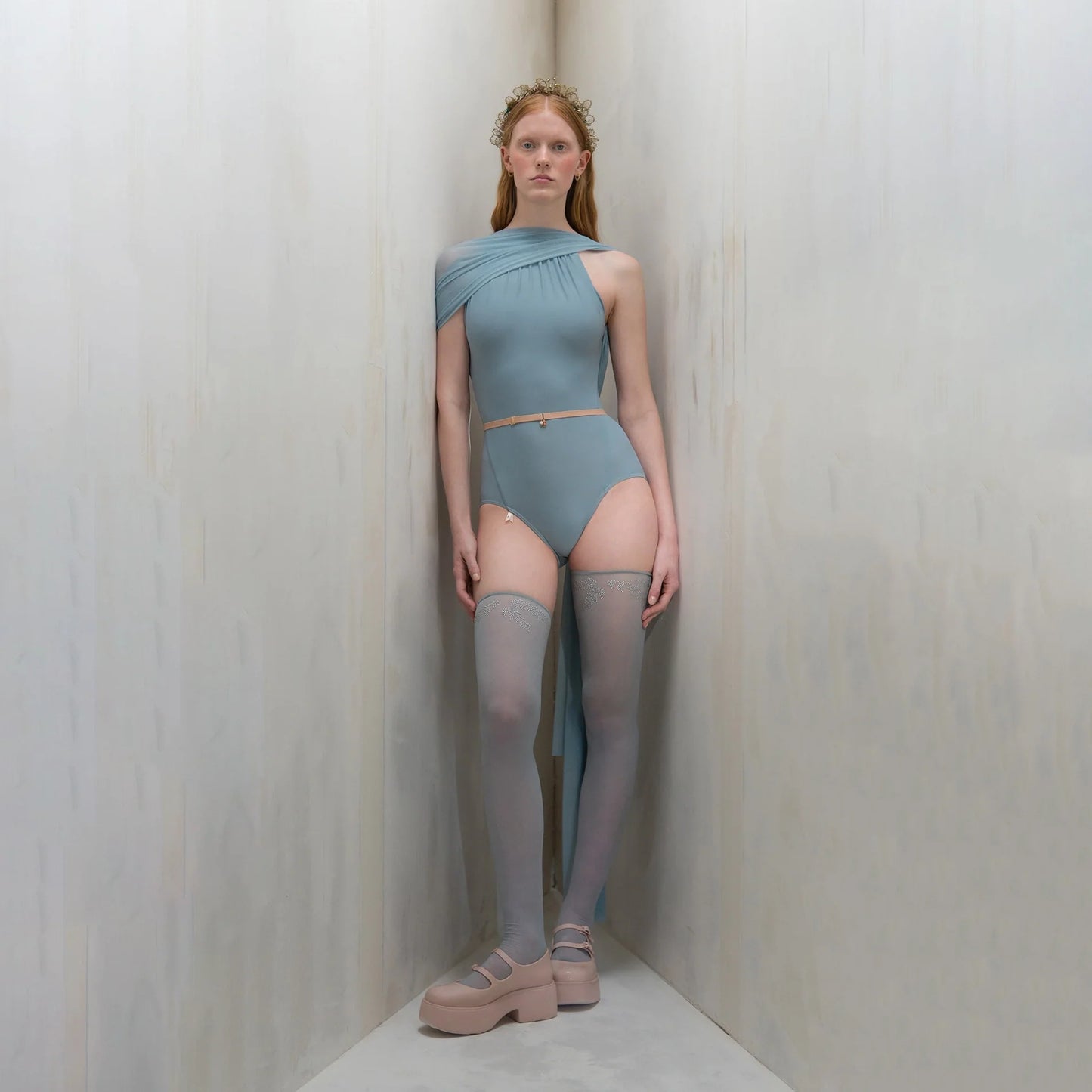 女士雾蓝色"VEIL LAISSÉ"芭蕾舞连体衣(261LE50TM/misty blue)