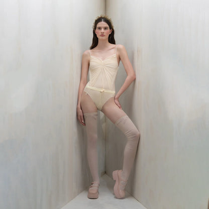 女士白色"RUCHED BUTTERFLY"芭蕾舞连体衣(261LE76VD/edelweiss)