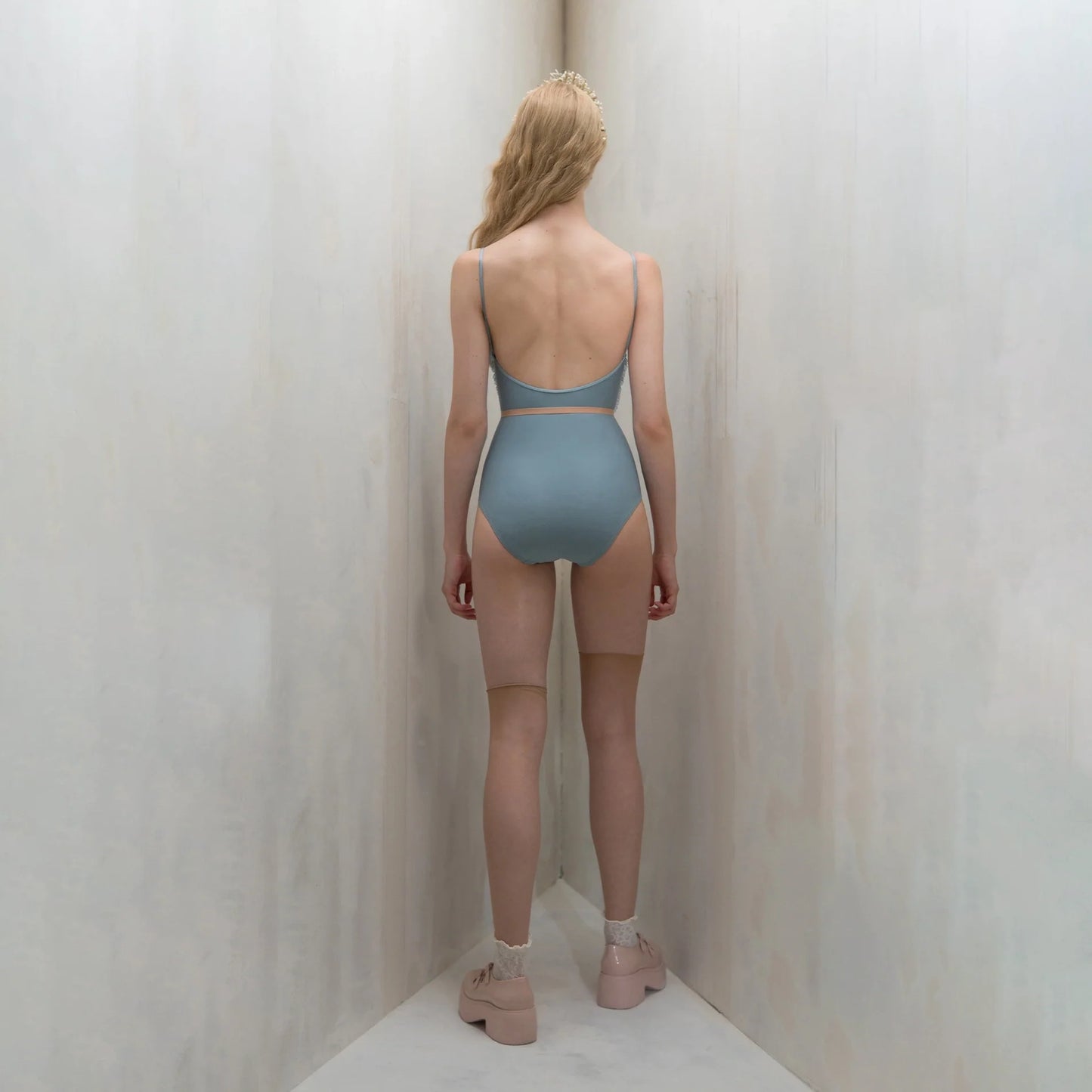 女士雾蓝色"RUCHED BUTTERFLY"芭蕾舞连体衣(261LE76VD/misty blue)
