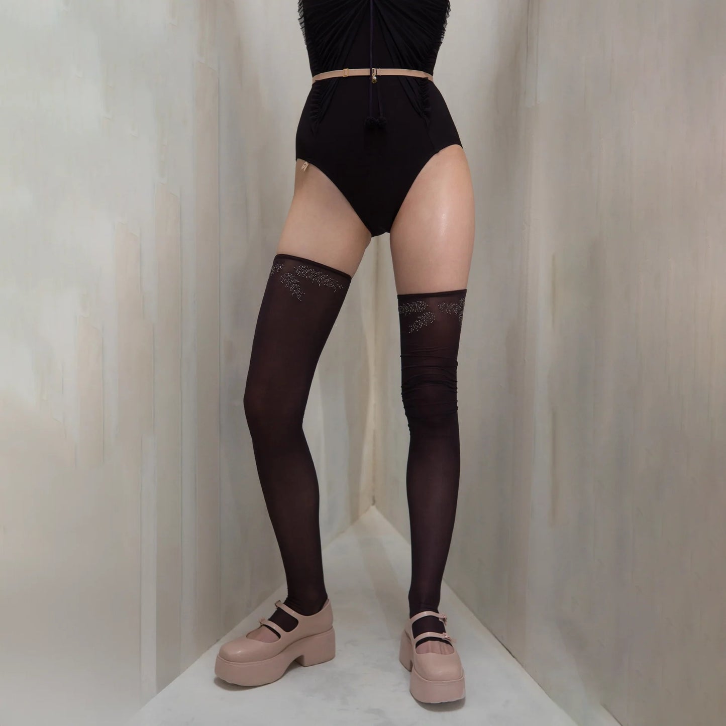 女士深紫色"ÉTOILE HOSIERY"芭蕾舞过膝长袜(261LW71NX/deep purple)
