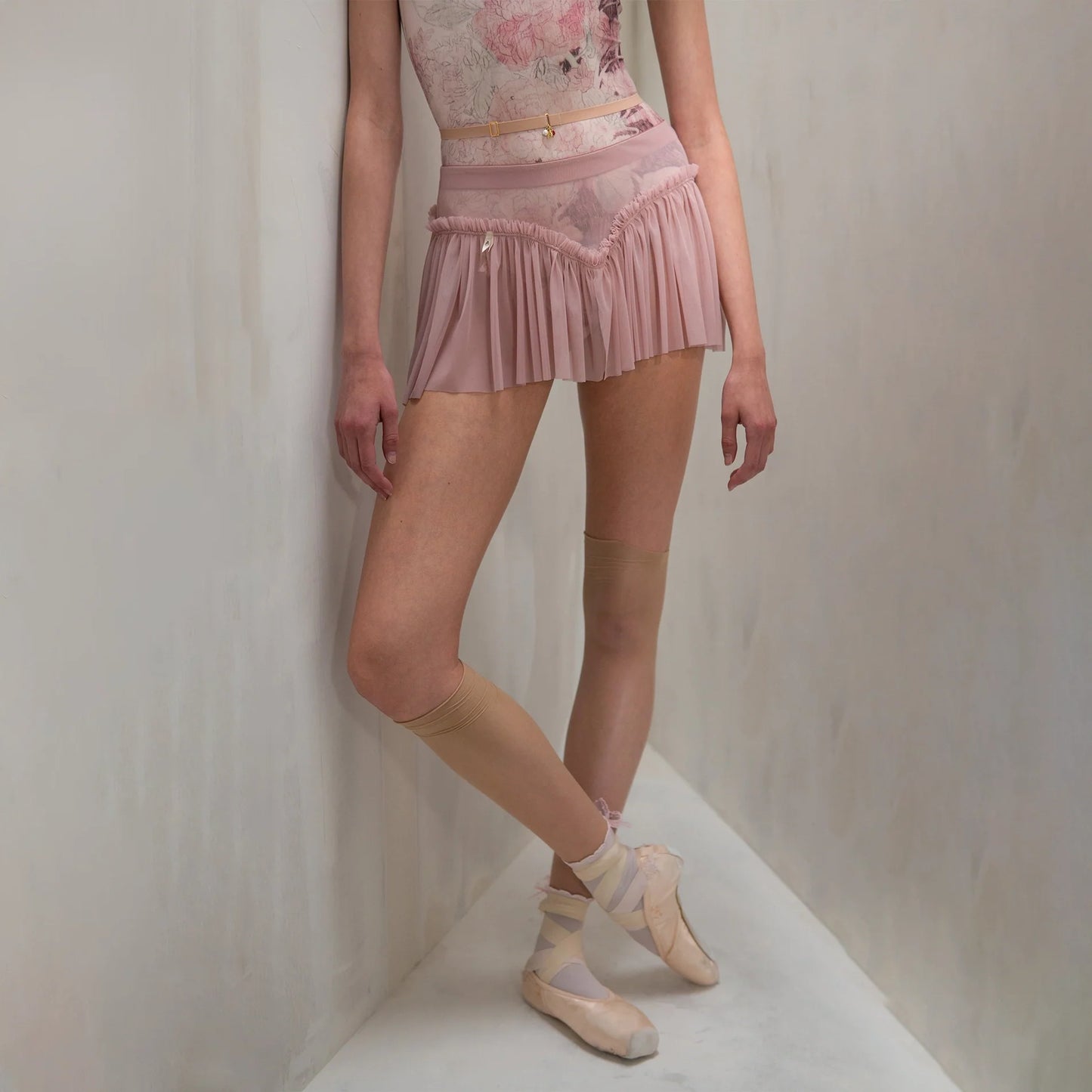 女士雾粉色"RUCHED BUTTERFLY"芭蕾舞短裙(261SK05DO/dusty blush)