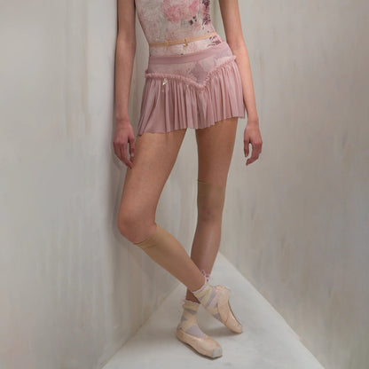 女士雾粉色"RUCHED BUTTERFLY"芭蕾舞短裙(261SK05DO/dusty blush)