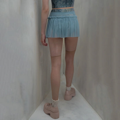 女士雾蓝色"RUCHED BUTTERFLY"芭蕾舞短裙(261SK05DO/misty blue)