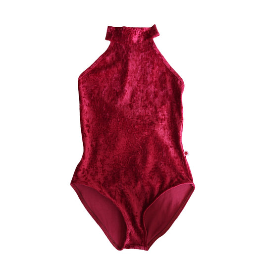 红色"Sarah/CV-Dark Red/CV-Dark Red"丝绒芭蕾舞连体衣