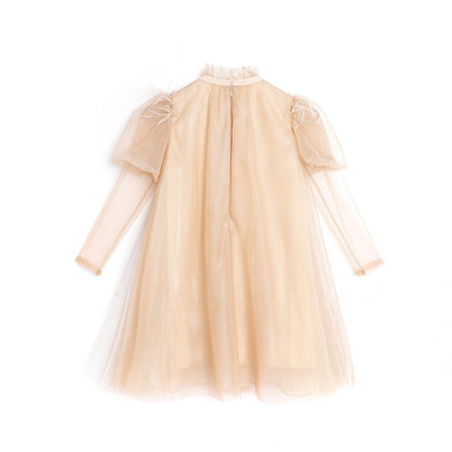 女童枫叶黄礼服裙