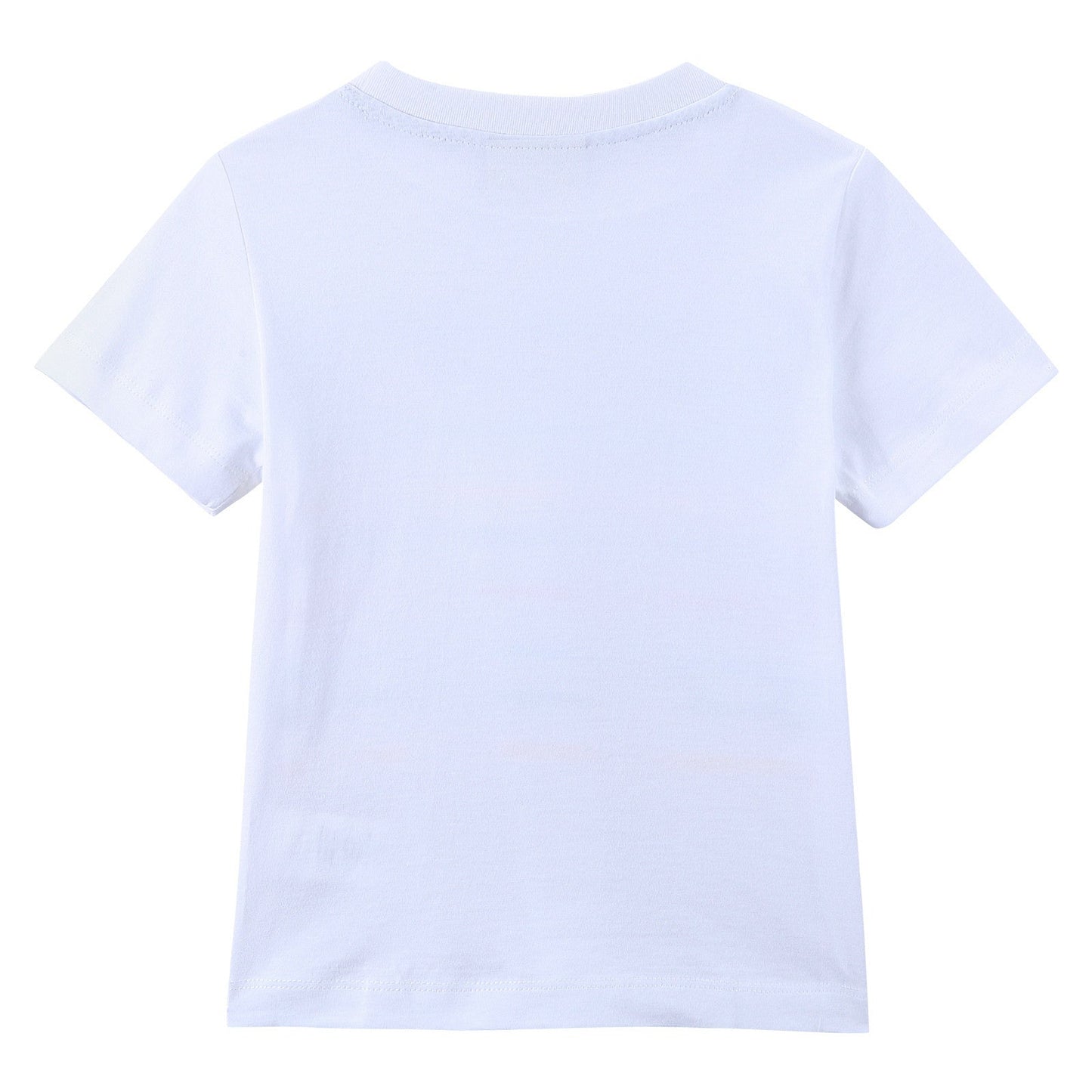 Baby Boys White Cotton T-Shirt With Multicolour Stripe