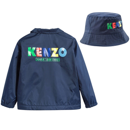 Boys Navy Blue Nylon Coupe-Vent