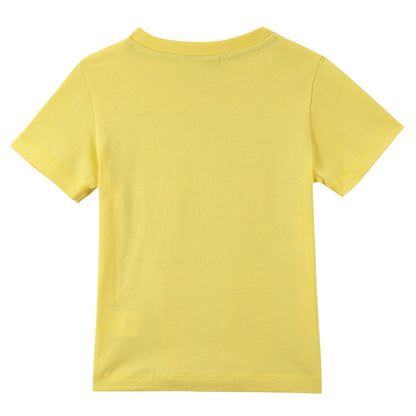 Boys Yellow Cotton T-Shirt With Multicolour Stripe