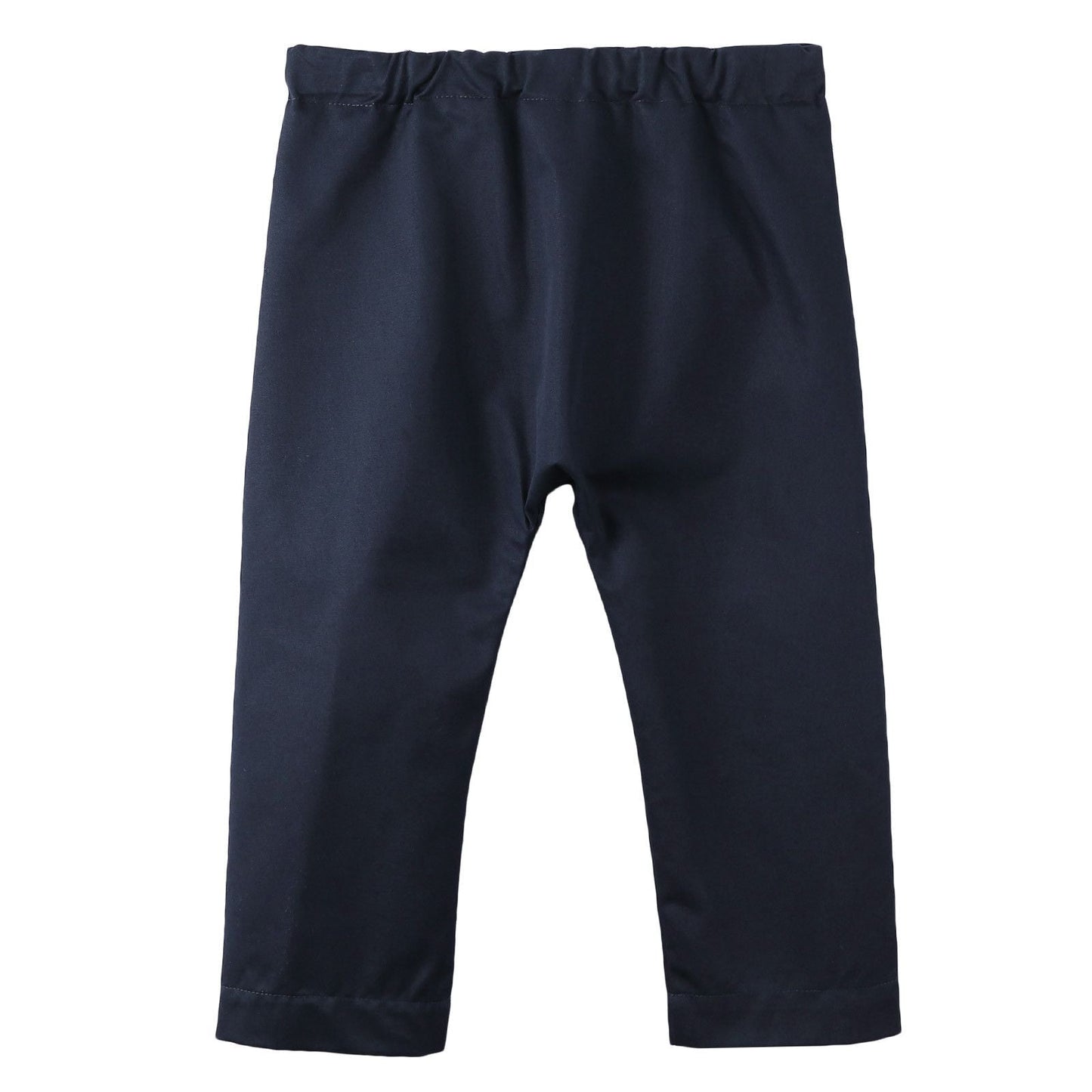 Girls Navy Blue Cotton Straight Trousers