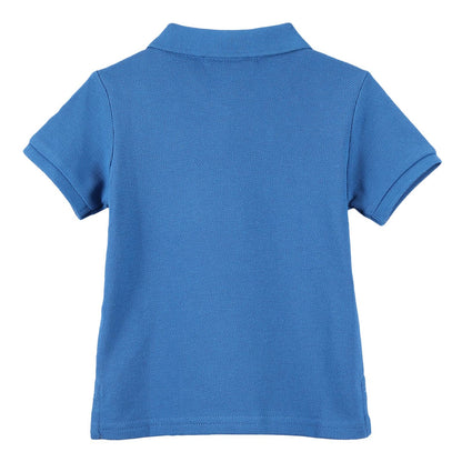 Baby Boys Light Blue Cotton Polo Shirt With Embroidered Logo