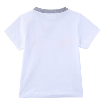 Boys White 'Monster' Eyes Printed Cotton T-Shirt