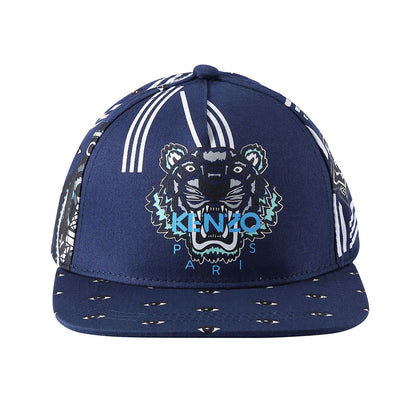 Boys Navy Blue Tiger Head Printed Cap