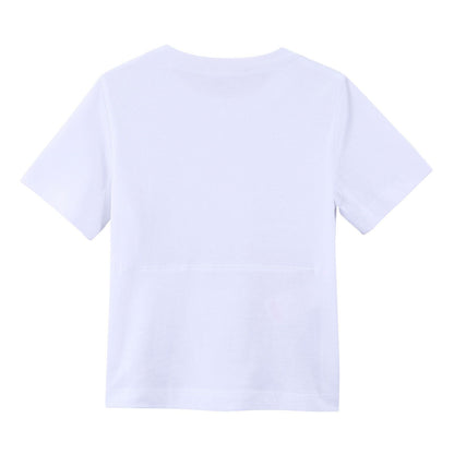 Girls White Fancy Printed Cotton Jersey T-Shirt