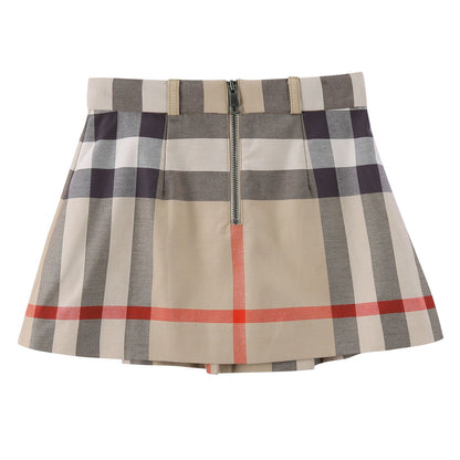 Girls Multicolor Classic Check Pleated Skirt