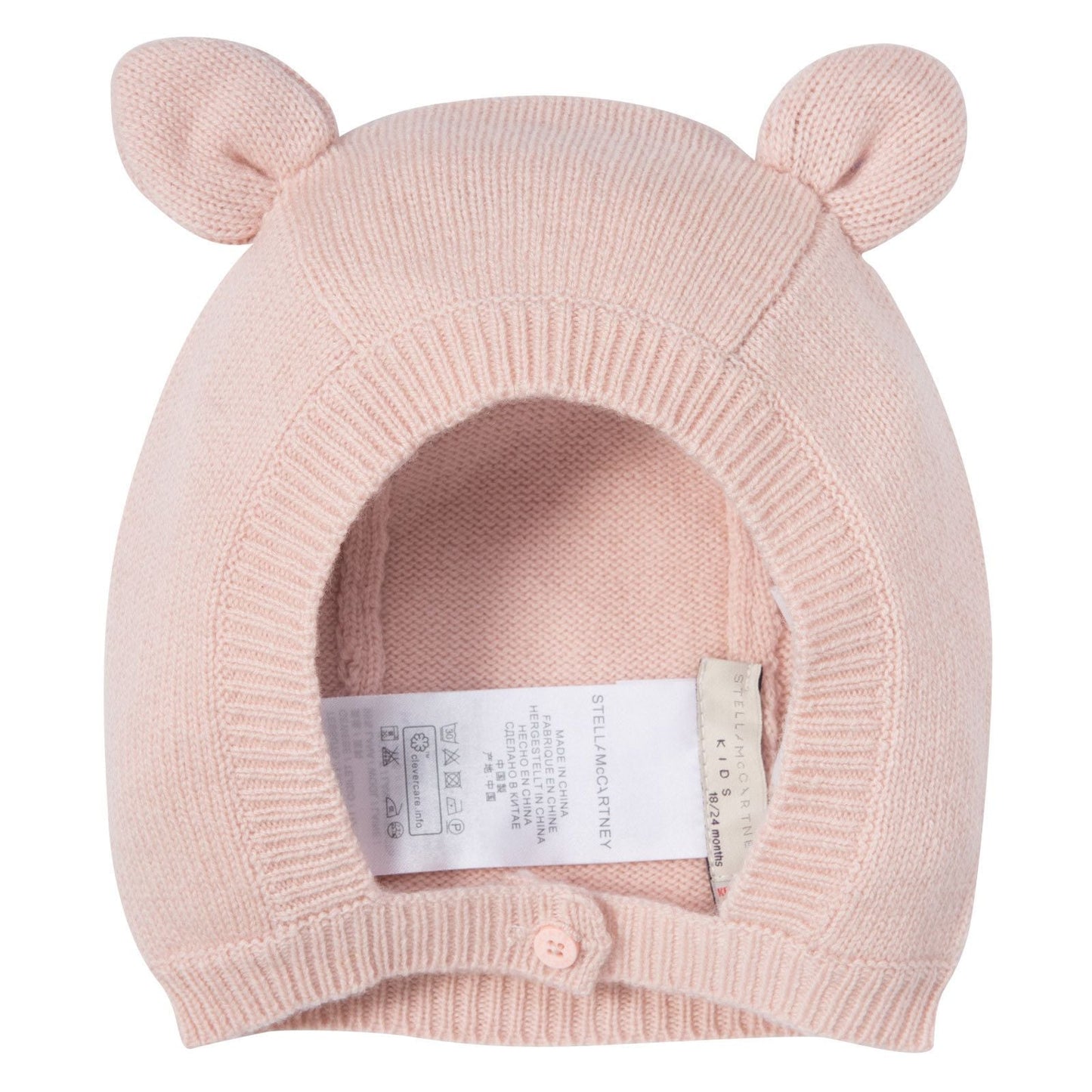 Chips Baby Girls Pink Wool&Cashmere Balaclava With Ears
