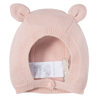 Chips Baby Girls Pink Wool&Cashmere Balaclava With Ears