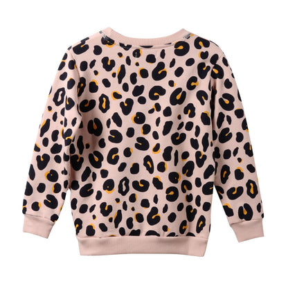 Betty Girls Pink Leopard Printed Sweatshirt
