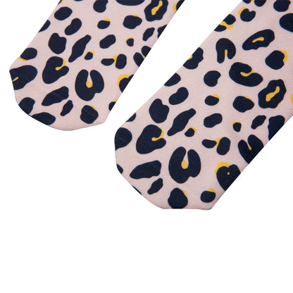 Trumpet Baby Pink&Grey Leopard Printed Socks
