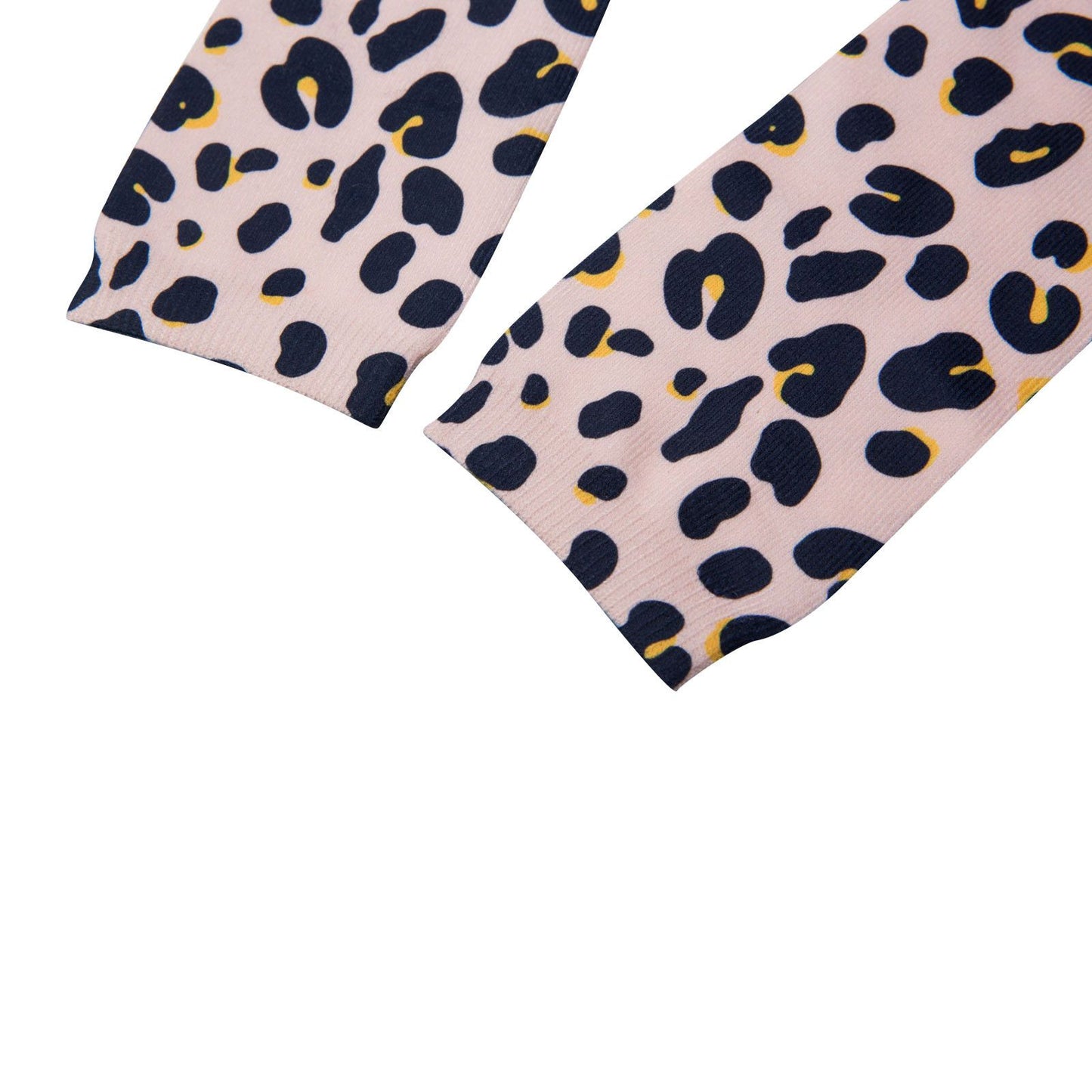 Trumpet Baby Pink&Grey Leopard Printed Socks