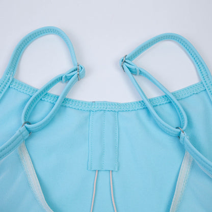 女童冰蓝色芭蕾舞连体衣
