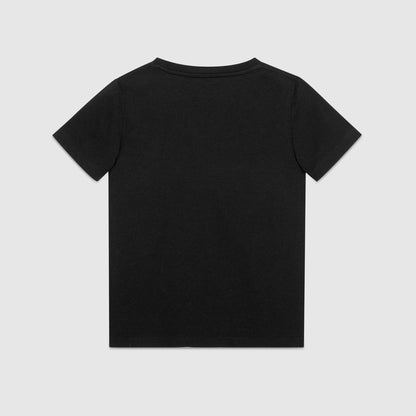 Boys Black Logo Cotton T-shirt