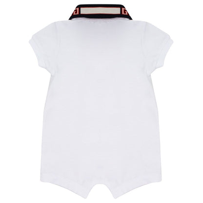 Baby Boys White Cotton Babysuits