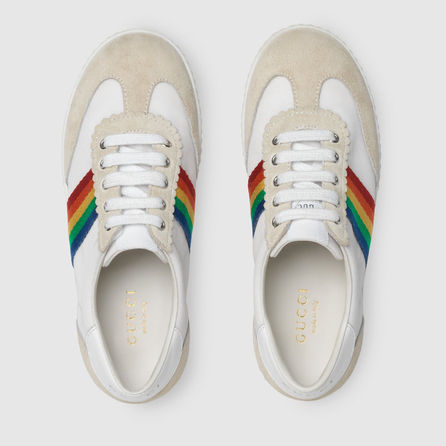 Boys and Girls White & Chromatic Stripes Shoes