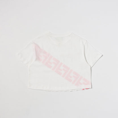 女童白色Logo棉T恤
