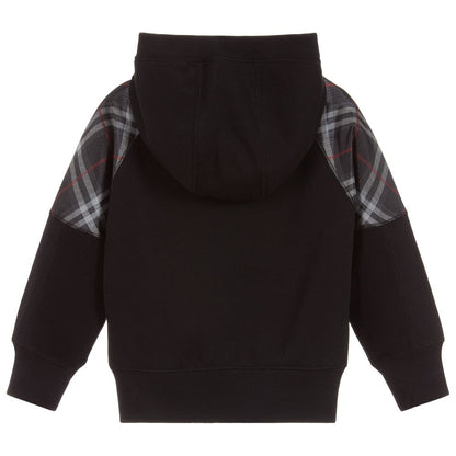 Boys Black Zip Cotton Coat