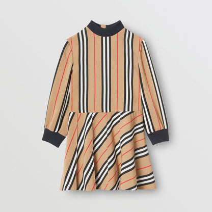 Girls Archive Beige Stripes Dress