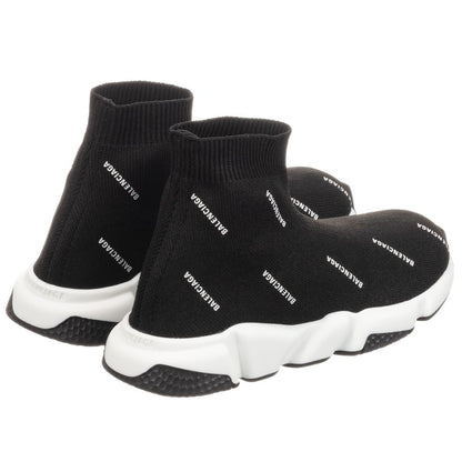 Boys & Girls Black Speed Logo Shoes