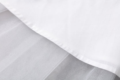 女童白色蝴蝶袖长礼服裙
